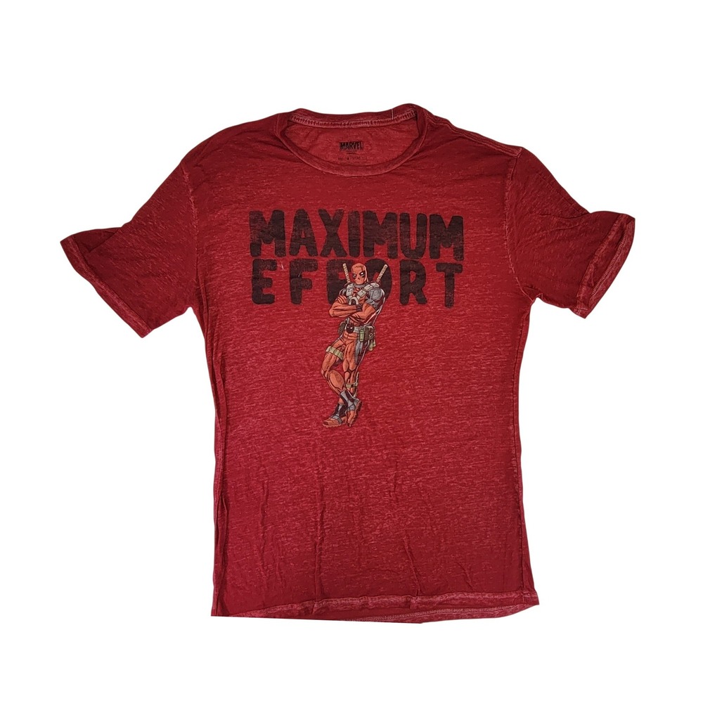 Marvel Deadpool Maximum Effort Graphic T Shirt Mens Size‎ Medium Red